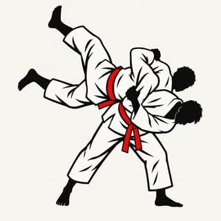 Judoka bei einem Hüftwurf
